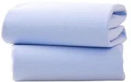 Prześcieradła dla dzieci - Clair de Lune Extra miękka prześcieradło z gumką do łóżek dziecięcych i wiatrem erwiegen, podwójne opakowanie  30 x 74 cm Baby Blue CL3503B - miniaturka - grafika 1