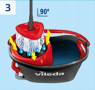 Vileda FHP Turbo 3in1 Microfibre Zestaw Obrotowy Mop + Wiadro 167751.. VILE-000967 - Miotły, szufle, mopy - miniaturka - grafika 14
