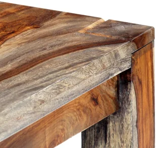 vidaXL Ławka, 160 cm, szara, lite drewno sheesham - Ławki do przedpokoju - miniaturka - grafika 6