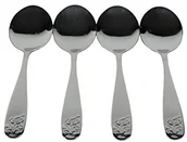 Sztućce dla dzieci - Viva Haushaltswaren 4 łyżki dla dzieci/łyżeczka dla dzieci ze stali chromowej motyw: Niedźwiedź sztućce dla dzieci, chrom/srebrny, firmy Viva artykuły gospodarstwa domowego # 38482 # #38482# - miniaturka - grafika 1