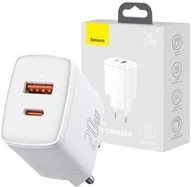 Ładowarki do telefonów - Baseus Ładowarka sieciowa USB PD QC 3.0 20W White CCXJ-B02 - miniaturka - grafika 1