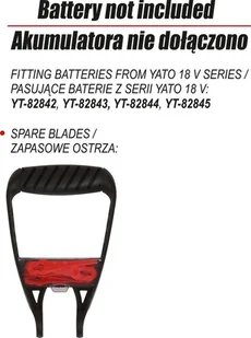 Yato PODKASZARKA 18V 2 W 1 GŁOWICA Z NOŻYKAMI + GŁOWICA Z ŻYŁKĄ TYLKO - Podkaszarki - miniaturka - grafika 7