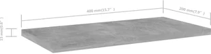 VidaXL Półki na książki, 4 szt., szarość betonu, 40x20x1,5 cm, płyta 805146 VidaXL - Meble modułowe i akcesoria - miniaturka - grafika 5