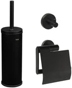 Akcesoria łazienkowe - Zestaw akcesoriów łazienkowych Boston Czarny Coram - miniaturka - grafika 1