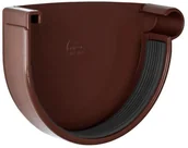 Rynny i akcesoria - Denko rynny z uszczelnieniem 130 mm Prawe Brąz - miniaturka - grafika 1