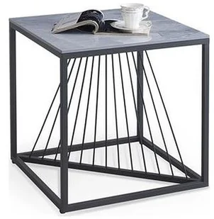 Stolik kawowy kwadrat INFINITY 2 ława, popielaty marmur / czarny - Ławy i stoliki kawowe - miniaturka - grafika 2