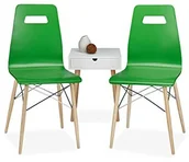 Krzesła - Relaxdays Nowoczesne wzornictwo krzesło 2-częściowy zestaw arvid, drewno, krzesło do jadalni, , wys. x szer. x gł.: 92 x 43 x 40 cm, retro 10020555_53 - miniaturka - grafika 1