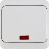 Wyłączniki światła i elektryczne - Schneider Electric Włącznik pojedynczy z podświetleniem PRIMA biały - miniaturka - grafika 1