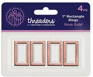 Akcesoria i części do maszyn do szycia - Threaders Gwinty 1" prostokątne pierścienie - różowe złoto (4PK), metal, 9,5 x 11,4 x 0,5 cm TH-1216 - miniaturka - grafika 1