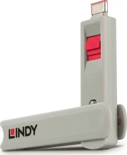 LINDY LINDY 40425 klucz blokujący port USB typu C, czerwony - opakowanie 4 szt. 40425 - Zabezpieczenia do laptopów - miniaturka - grafika 6