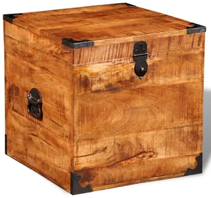 shumee Sześciokątna skrzynia z surowego drewna mango - Kołdry i poduszki dla dzieci - miniaturka - grafika 9