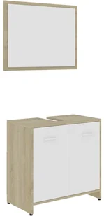 vidaXL vidaXL 3-częściowy zestaw mebli łazienkowych, biel i dąb sonoma, płyta 8720286166130 - Meble łazienkowe - miniaturka - grafika 7