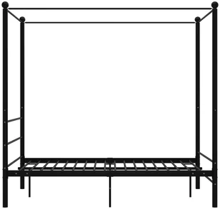 vidaXL Lumarko Rama łóżka z baldachimem, czarna, metalowa, 140 x 200 cm 325060 - Łóżka - miniaturka - grafika 3