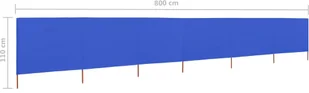 vidaXL Parawan 6-skrzydłowy z tkaniny 800x80 cm błękit lazur 47173 - Parawany - miniaturka - grafika 7