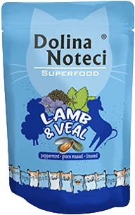 Dolina Noteci Superfood cielęcina i jagnięcina saszetka 10x85g 42320-uniw - Mokra karma dla kotów - miniaturka - grafika 2
