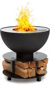 Paleniska ogrodowe - Blumfeldt Blumfeldt Savage 2.0 Rund, misa paleniskowa z grillem,  60 cm, stabilna podstawa, schowek na drewno GDI11-Sav2.0 Rund-BK - miniaturka - grafika 1