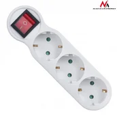 Gniazdka elektryczne - Maclean Gniazdko prądowe potrójne z wyłącznikiem, z uziemieniem Energy MCE216 16A wersja niemiecka CEN-54808 - miniaturka - grafika 1