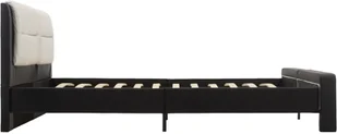 vidaXL Rama łóżka, czarno-biała, sztuczna skóra, 120 x 200 cm - Łóżka - miniaturka - grafika 4