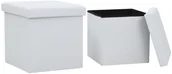 Pufy i podnóżki - vidaXL Składane stołki ze schowkiem, 2 szt., ekoskóra, 38x38x38 cm vidaXL - miniaturka - grafika 1