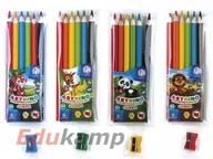 Przybory szkolne - Astra Kredki ołówkowe 6 kolorów Astrino trójkątne + temperówka AA089AST - miniaturka - grafika 1