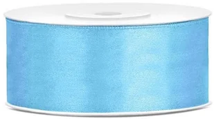 PartyDeco Tasiemka satynowa, błękitna, 25 mm / 25 m TS25-011 - Gadżety dla niej i dla niego - miniaturka - grafika 2