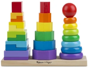 Melissa&Doug WIEŻE GEOMETRYCZNE TRZY W JEDNYM MD 10567 - Układanki dla dzieci - miniaturka - grafika 2