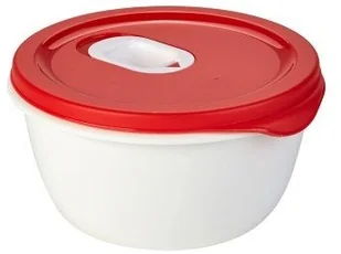 Rotho Rotho Micro Clever miska do kuchenki mikrofalowej 0,8 l z pokrywką i zaworem, tworzywo sztuczne (PP), nie zawiera BPA, czerwona/biała, 0,8 l (16,0 x 16,0 x 8,5 cm) 1737002792 - Akcesoria i części do mikrofalówek - miniaturka - grafika 2
