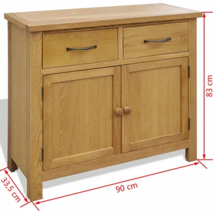 vidaXL Kredens, dębowy, 90x33,5x83 cm - Kredensy - miniaturka - grafika 7