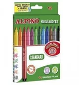 Kredki, ołówki, pastele i pisaki - Alpino Flamastry Standard 12 kolorów - miniaturka - grafika 1