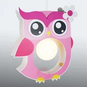 Lampy sufitowe - Elobra lampa sufitowa lampa wisząca z motywem sowy dla dzieci, drewno, pokój dziecięcy, różowa, a + + 130612 - miniaturka - grafika 1