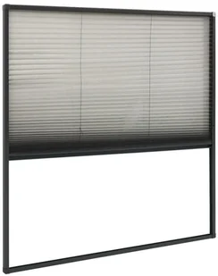 VidaXL Plisowana moskitiera okienna, aluminium, antracyt, 120x120 cm 148666 VidaXL - Moskitiery - miniaturka - grafika 4