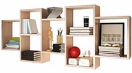 Regały - Selsey Kassi  regał ścienny/regał wiszący/regał na książki z 7 półkami z dębu sonoma matowy 160, 5x65 cm - miniaturka - grafika 1