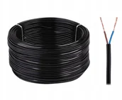 Kable komputerowe i do monitorów - Kabel Elektryczny Omyp 2X0,75 300/300V Czarny - miniaturka - grafika 1
