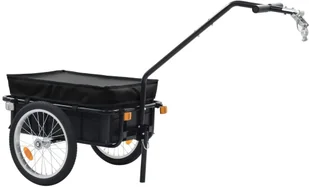 VidaXL Przyczepa rowerowa transportowa, 155x61x83 cm, stalowa, czarna 91771 VidaXL - Akcesoria rowerowe - miniaturka - grafika 2