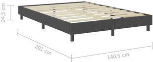 vidaXL Rama łóżka, szara, tapicerowana tkaniną, 140 x 200 cm - Łóżka - miniaturka - grafika 8