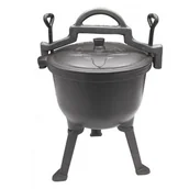 Kociołki - KönigHOFFER KÖNIGHOFFER KOCIOŁEK MYŚLIWSKI ŻELIWNY 8 L + POKRYWA CZARNY EMALIOWANY 5903313401098 - miniaturka - grafika 1