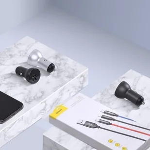 Baseus Ładowarka samochodowa Digital 2xUSB 4.8A BSU089GRY - Ładowarki samochodowe - miniaturka - grafika 6