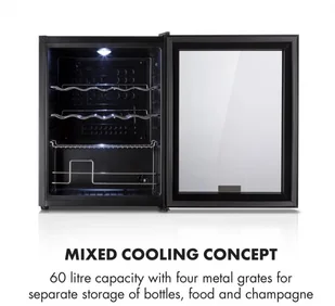 Klarstein Beersafe XL Onyx lodówka na napoje A+ + LED 4 metalowe ruszty szklane drzwi - Szafy i witryny chłodnicze - miniaturka - grafika 4