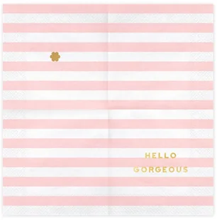 PartyDeco Serwetki "Yummy - Hello Gorgeous", różowy jasny, 33 cm, 20 szt SP33-68-081 - Urodziny dziecka - miniaturka - grafika 3