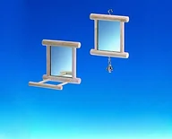 Klatki i wyposażenie dla ptaków - Nobby 31518 drewniane lustro z dzwonkiem - miniaturka - grafika 1