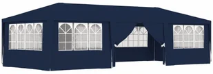 vidaXL Namiot imprezowy ze ściankami, 4x9 m, niebieski, 90 g/m - Pawilony ogrodowe - miniaturka - grafika 6