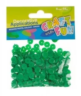 Craft With Fun Cekiny, zielone metaliczne kółka 8 mm - Scrapbooking - miniaturka - grafika 2