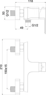 Laveo Calla bateria BAC 040D - Baterie wannowe i prysznicowe - miniaturka - grafika 4