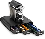 Pojemniki kuchenne - CEP pojemnik na kapsułki do kawy z 3 szufladami, z tworzywa sztucznego, czarny, 34,2 x 32,7 x 6,9 cm (2230060011) - miniaturka - grafika 1