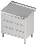 Stoły gastronomiczne - Stalgast Stół przyścienny z blokiem sześciu szuflad 840x700x850 mm 980237840 - miniaturka - grafika 1