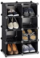 Szafki na buty - Relaxdays regał na buty z 8 półkami, szafka na buty mały, regał wtykowy nie zajmuje dużo miejsca, ok. 77 x 54 x 37 cm, różne HBT. Kolory 10021964_46 - miniaturka - grafika 1