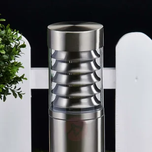Lampenwelt Lampa na cokół Enja stal szlachetna z lamelami - Lampy ogrodowe - miniaturka - grafika 4