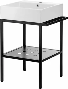 Deante Temisto Umywalka stawiana na blacie z konsolą łazienkową - 56x40 cm CDTS6U4S CDTS6U4S - Umywalki - miniaturka - grafika 2