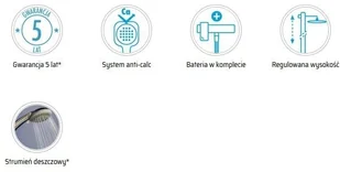 Deante Deszczownia z baterią mieszaczową Corio NAC_01PM - Zestawy prysznicowe - miniaturka - grafika 3