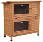 Akcesoria dla gryzoni - Dehner domek dla królików oryginalny, z izolacją cieplną, ok. 114 x 57 x 116 cm, drewno jodłowe, jasnobrązowy - miniaturka - grafika 1
